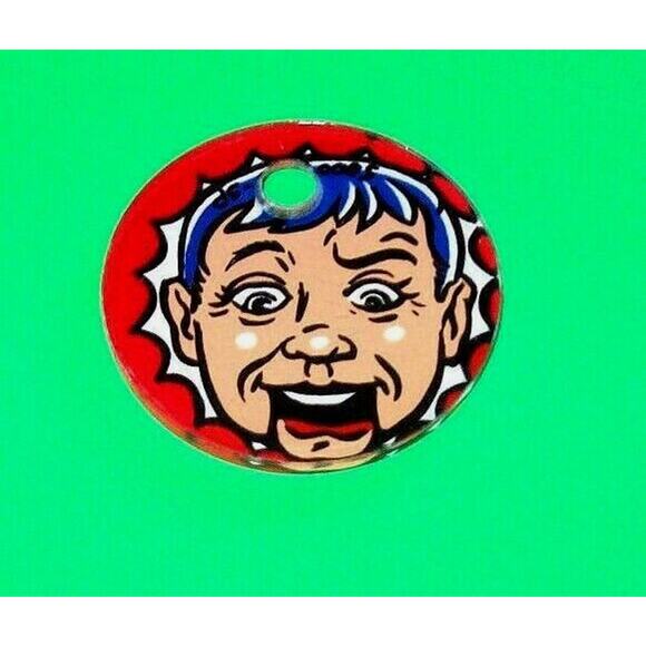 Funhouse Pinball Machine Plastic Promo Keychain Rudy Face Original 1990 - Picture 1 of 2